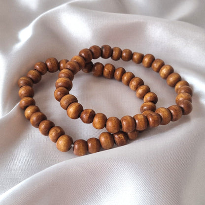 Alaka - Holz-Perlenarmband - hellbraun, natur